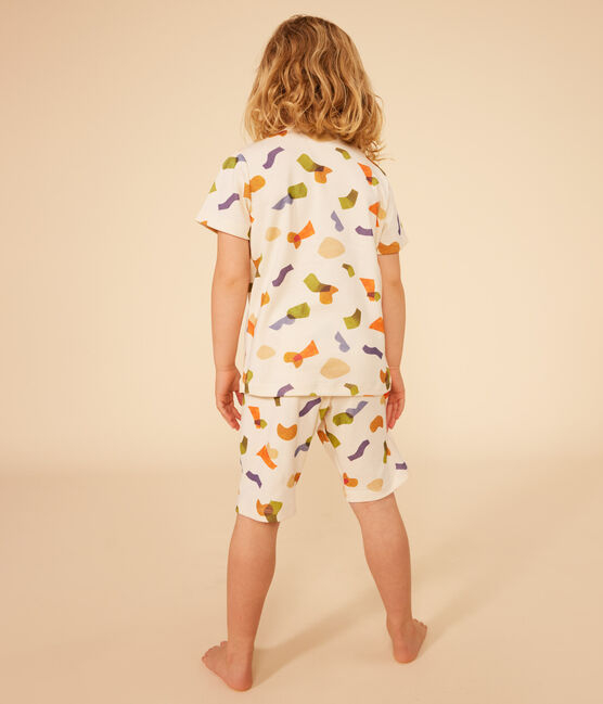 Pijama corto infantil de algodón con estampado blanco AVALANCHE/ MULTICO