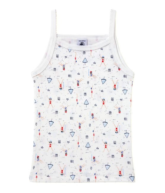 Lote de 2 camisetas de tirantes para niña blanco .
