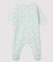 Pijama de muletón con estampado de flores para bebé blanco MARSHMALLOW/blanco MULTICO