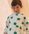 Sudadera con capucha de muletón de niño blanco MARSHMALLOW/verde GAZON