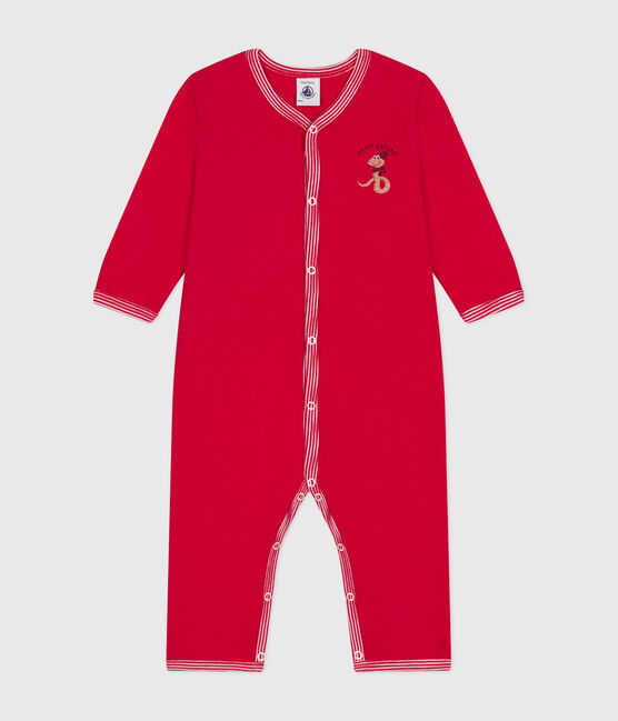 Pijama sin pies de algodón para bebé rojo CORRIDA