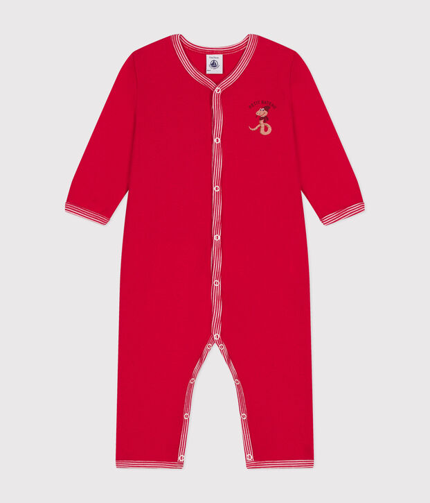 Pijama sin pies de algod&oacute;n para beb&eacute; rojo