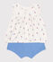 Conjunto de dos piezas de algodón con blusa con volante para recién nacido blanco MARSHMALLOW/blanco MULTICO
