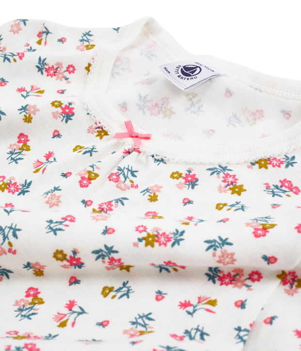 Camis&oacute;n para ni&ntilde;a de punto blanco/multicolor