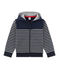 Suéter de rayas con cremallera para niño azul SMOKING/beige COQUILLE