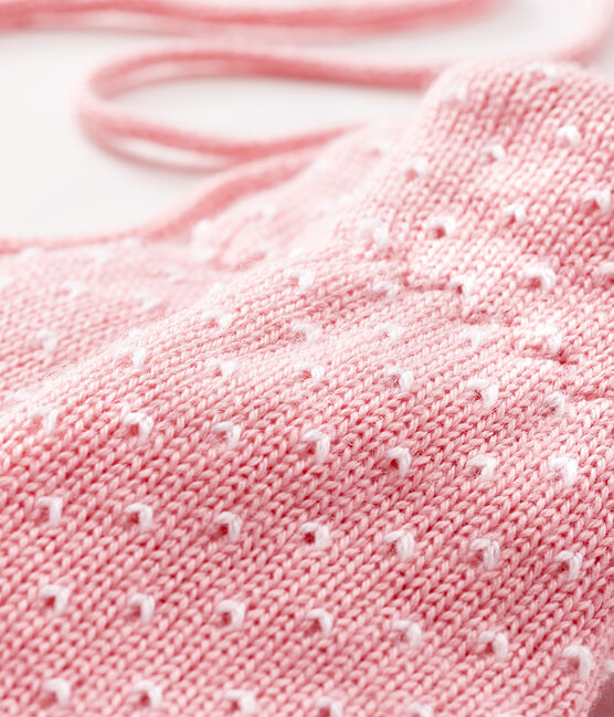 Manopla para bebé unisex con forro polar rosa CHARME/blanco MARSHMALLOW