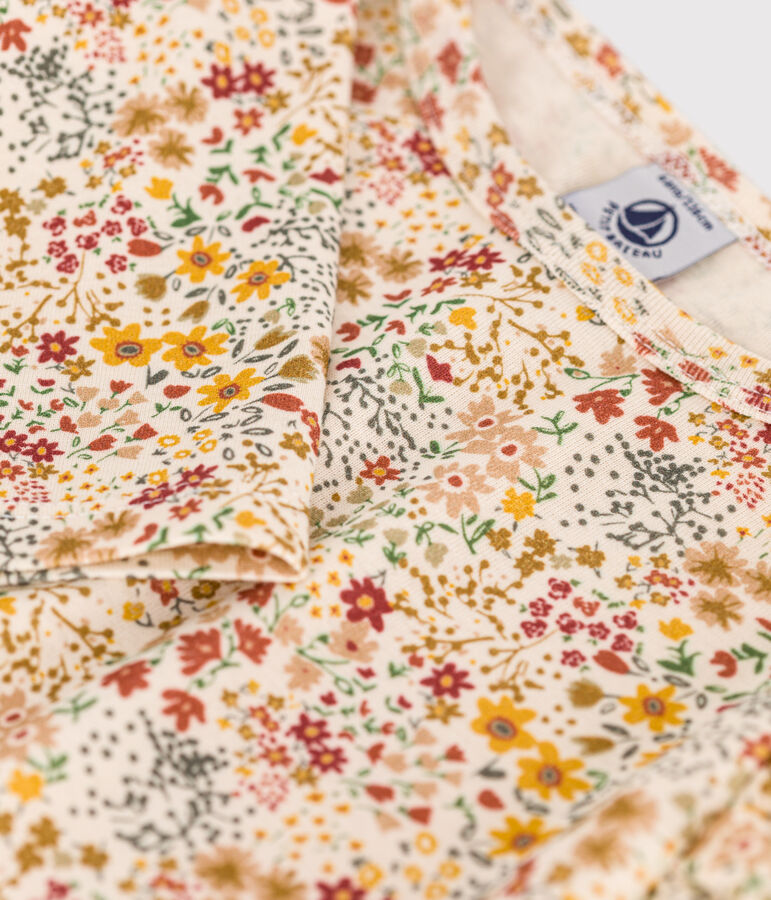 Camiseta de manga larga de punto para ni&ntilde;a crudo/multicolor