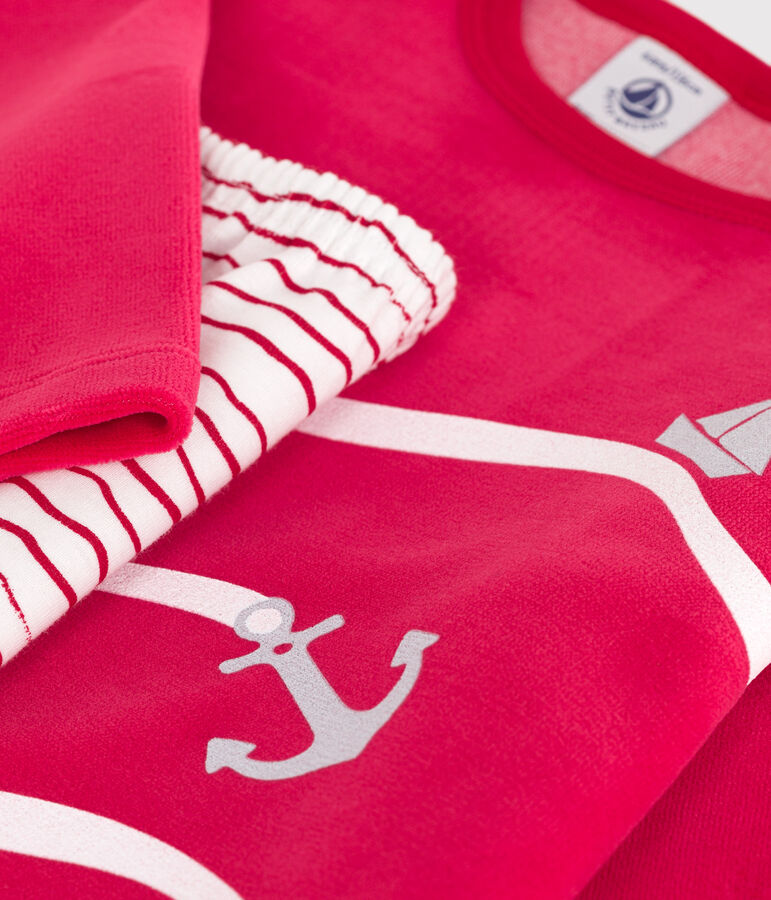 Pijama infantil de terciopelo rojo/multicolor