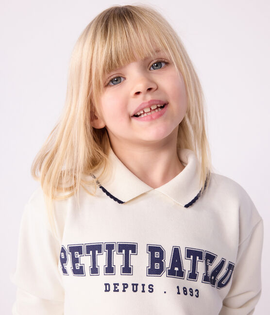Sudadera infantil de algodón con estampado crudo MILK