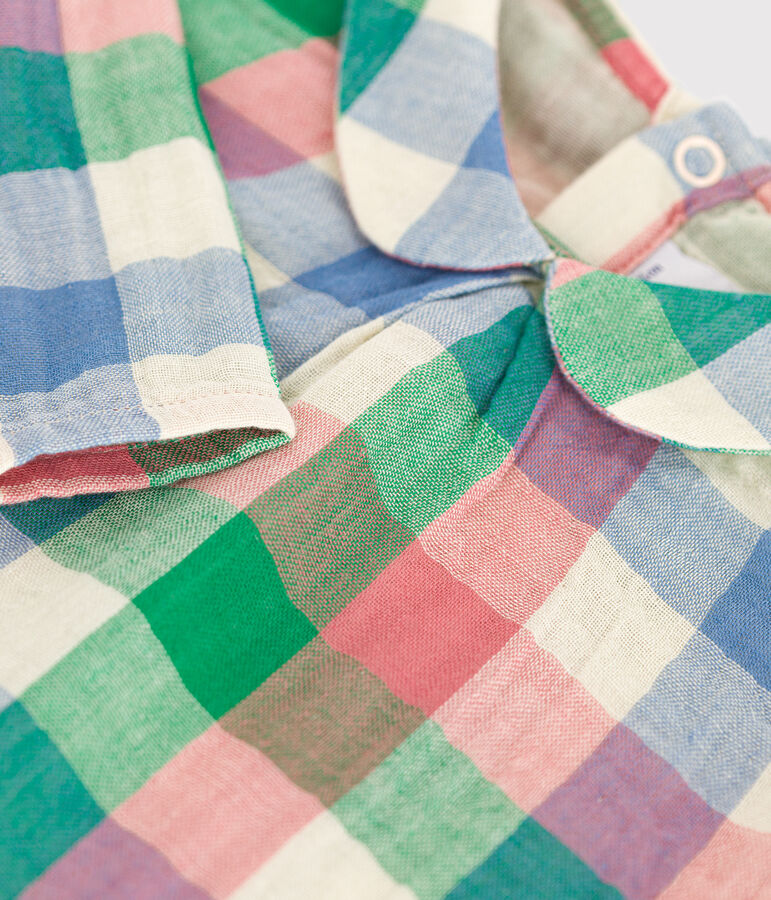 Blusa de gasa de algod&oacute;n para beb&eacute; crudo/multicolor