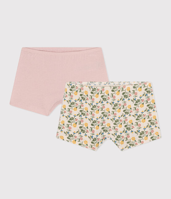 Juego de 2 «culottes» infantiles con flor de algodón  variante 1