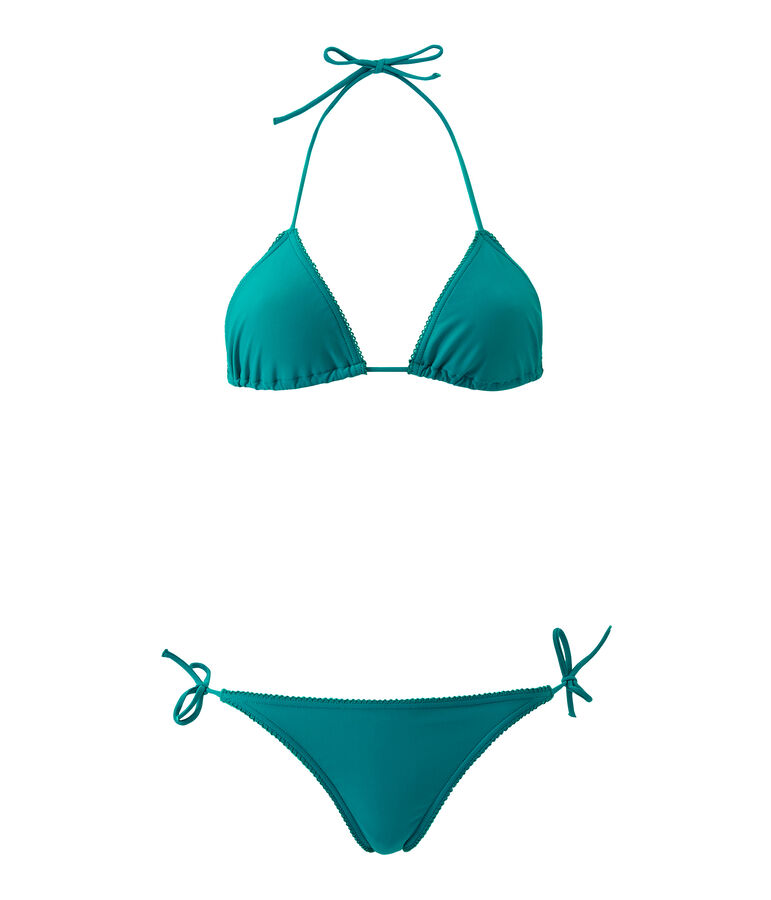 Bikini para mujer liso verde VERDE