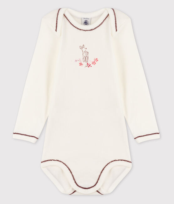 Bodi de manga larga de bebé niña blanco MARSHMALLOW/blanco OGRE