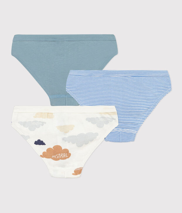 Juego de 3 slips de algod&oacute;n con nubes para ni&ntilde;o multicolor