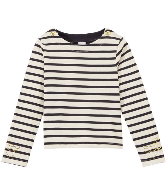 Marinera de manga larga con jersey gordo para niña blanco MARSHMALLOW/azul SMOKING