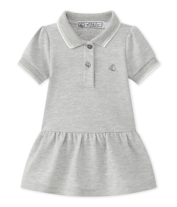 Vestido para ni&ntilde;a de manga corta gris