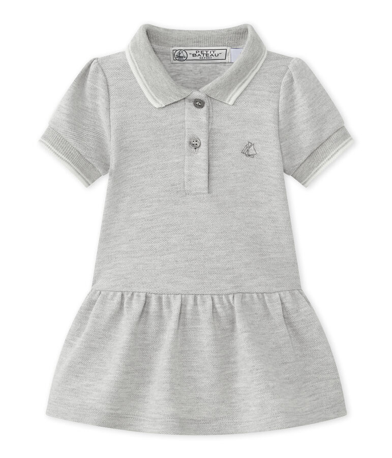 Vestido para ni&ntilde;a de manga corta gris BELUGA CHINE