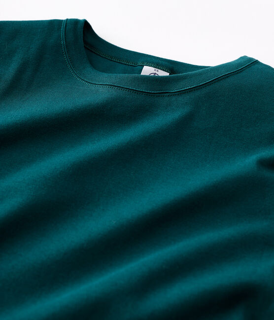 Camiseta de cuello redondo emblemática de algodón de mujer verde PINEDE