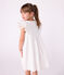 Vestido infantil liso de algodón de manga corta blanco ECUME