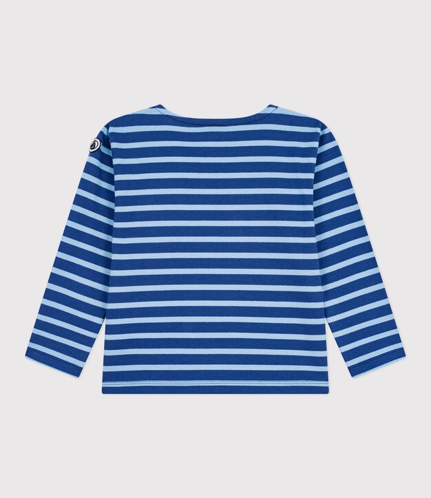 Marinera infantil de algod&oacute;n a rayas azul/azul