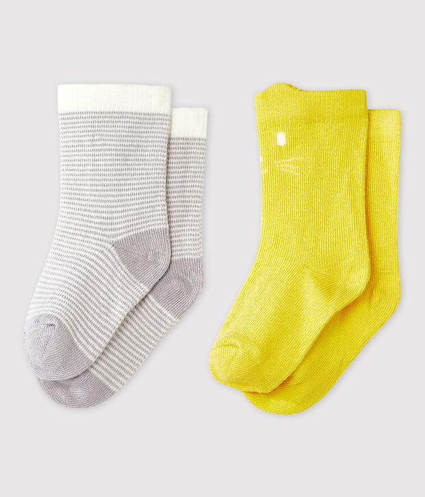 Lote de 2 pares de calcetines con estampado de beb&eacute; ni&ntilde;a multicolor