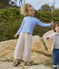 Camiseta de algodón de niña azul SKY CHINE