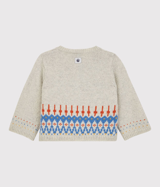 C&aacute;rdigan de Jacquard de beb&eacute; de tejido de punto con lana. MONTELIMAR CHINE