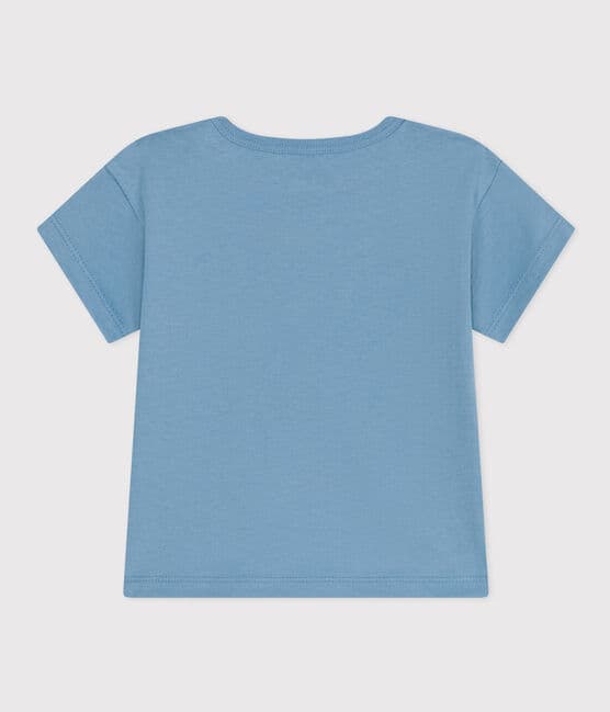 Camiseta de manga corta de jersey de bebé azul AZUL