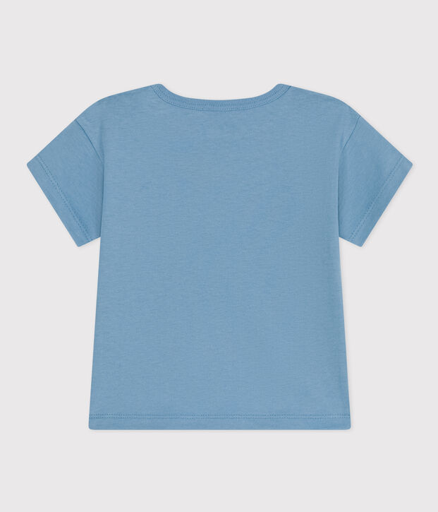 Camiseta de manga corta de jersey de beb&eacute; azul