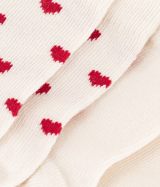 Juego de 2 pares de calcetines de punto de algodón con corazones para bebé variante 1