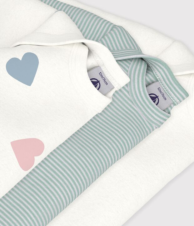 Juego de bodis de algod&oacute;n de manga larga con estampado de flores para beb&eacute; multicolor