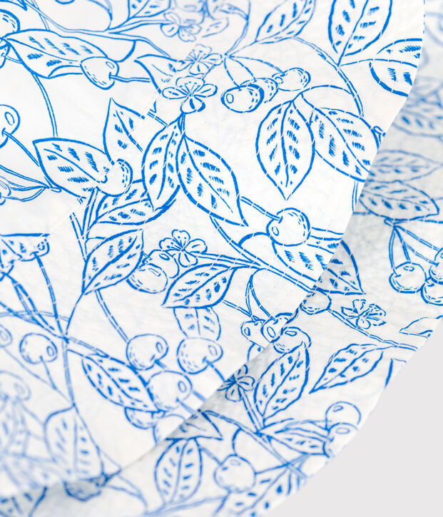 Gorro de popelina estampado para ni&ntilde;a azul/azul