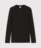 Camiseta de cuello redondo emblemática de algodón de mujer negro NOIR