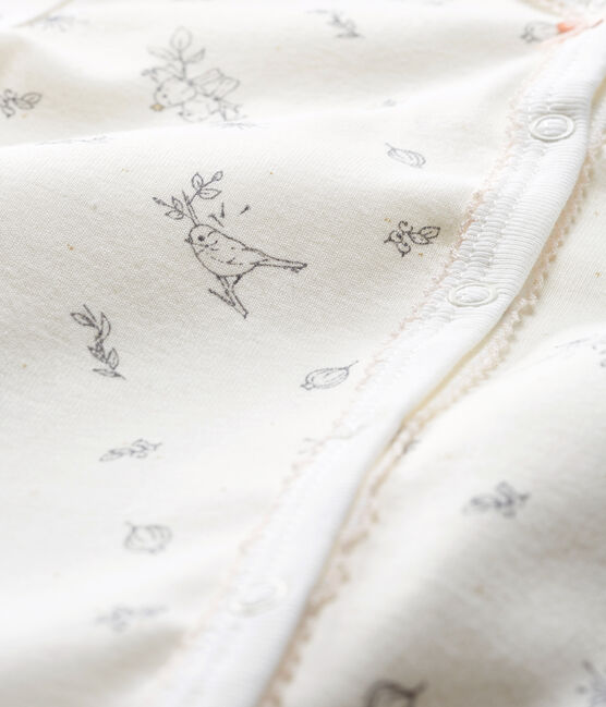 Pijama sin pies de punto para bebé niña blanco MARSHMALLOW/blanco MULTICO