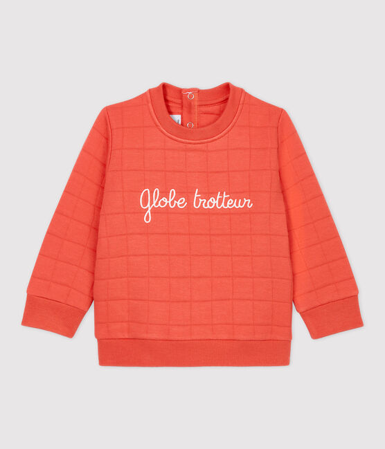 Sudadera acolchada orgánica de bebé. naranja OURSIN