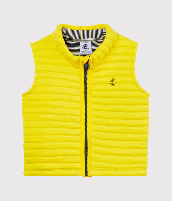 Chaleco de tela túbica acolchada para bebé niño amarillo JAUNE