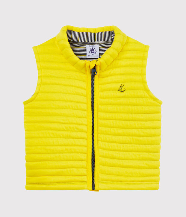 Chaleco de tela t&uacute;bica acolchada para beb&eacute; ni&ntilde;o amarillo