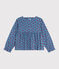 Blusa infantil estampada de pana de manga larga azul ADRIATIC/ MULTICO