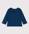 Blusa de punto flameado de manga larga para bebé azul INCOGNITO