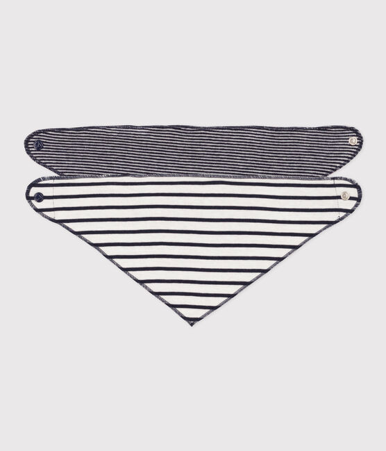 Juego de 2 bandanas-baberos a rayas de bebé variante 1