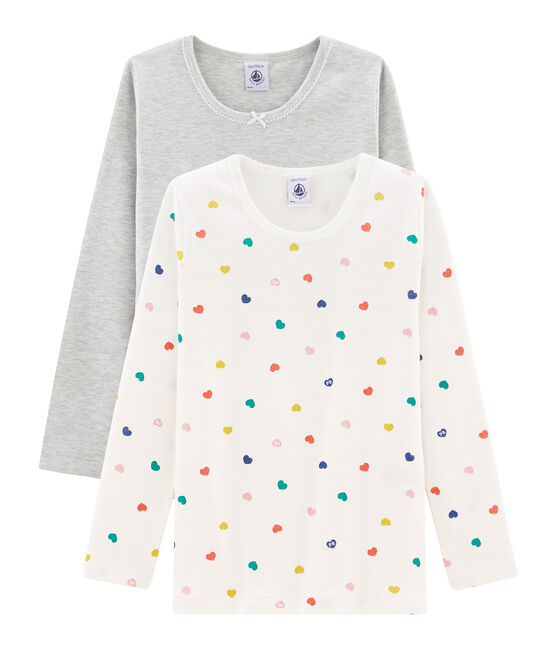 Par de camisetas manga larga para niña variante 1 Petit Bateau