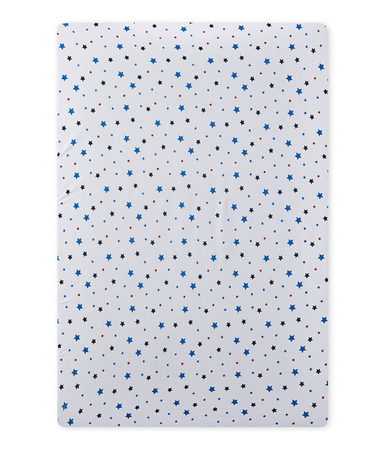 Sábana ajustable de 120x60 con motivo de estrella para bebé niño blanco ECUME/blanco MULTICO