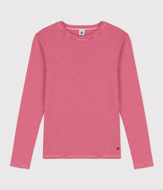Camiseta L'ICONIQUE de algodón con cuello redondo para mujer rojo CORRIDA/blanco MARSHMALLOW