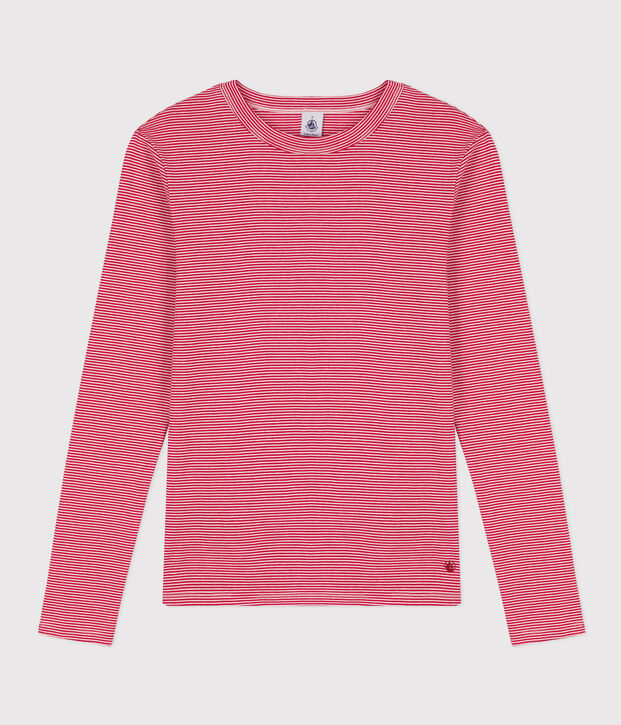 Camiseta L'ICONIQUE de algod&oacute;n con cuello redondo para mujer rojo/blanco