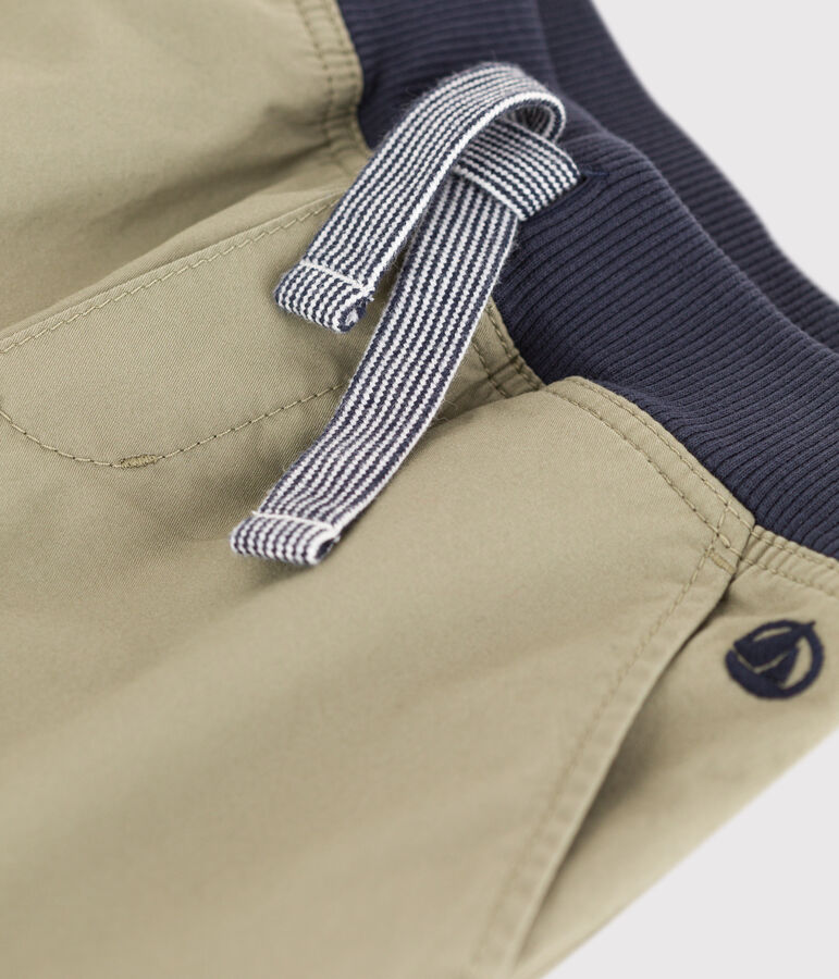 Bermudas de sarga de algod&oacute;n para ni&ntilde;o verde