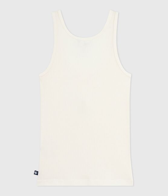 Camiseta ligera de tirantes de lana y algodón para mujer crudo MILK
