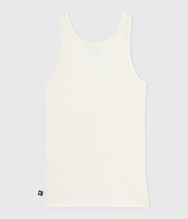 Camiseta ligera de tirantes de lana y algod&oacute;n para mujer MILK