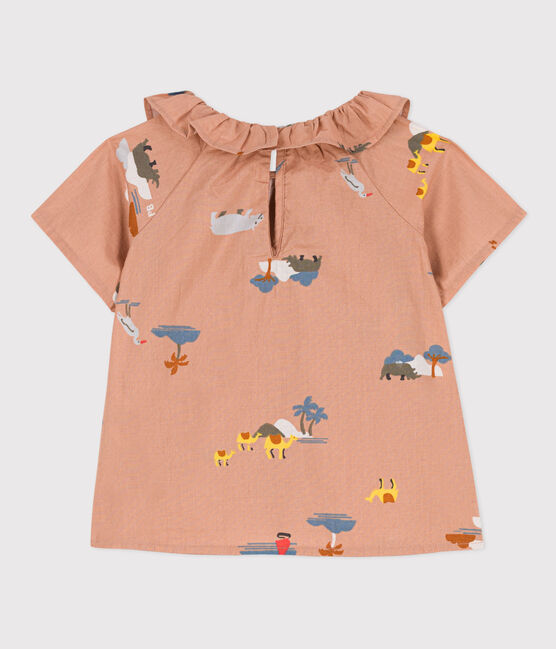 Blusa estampada de manga corta de popelina para bebé VINTAGE/ MULTICO