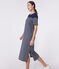 Vestido largo de algodón a rayas para mujer azul SMOKING/blanco MARSHMALLOW
