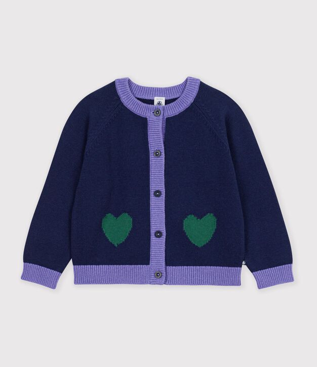 C&aacute;rdigan infantil liso de lana y algod&oacute;n SOIR